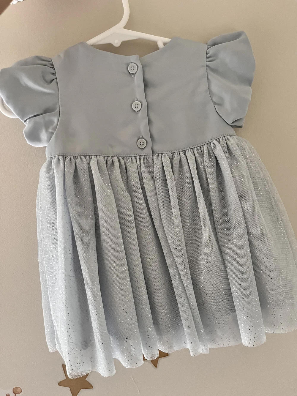 Baby Girl Short-Sleeve Tulle Occasion Dress - Blue
